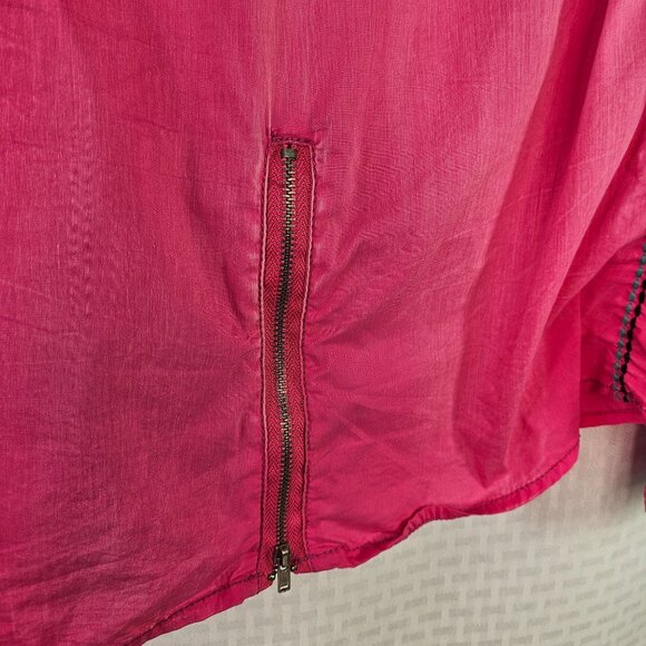 Roar Pink Embroidered Western Button-Down Shirt With Zipper detail - Picture 9 of 11